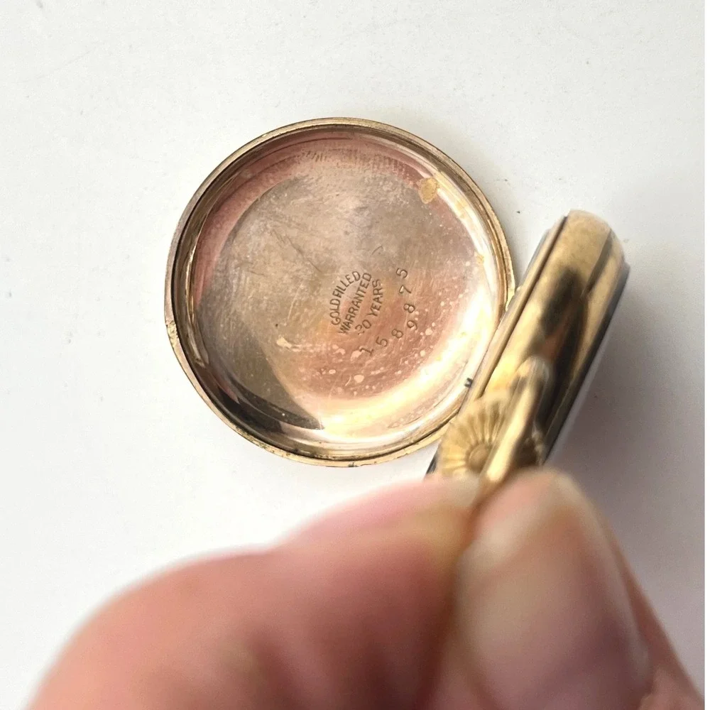 Rare Antique Everett Watch Co Gold Filled Pocket Watch FOR PARTS OR REPAIR